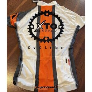 Jakroo Women's Medium White Orange Bike Cycling Jersey Short Sleeves New